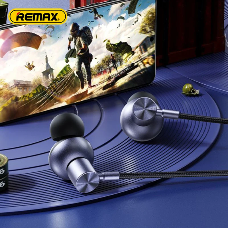 Remax Matel Wired Earphone For HD Calls Music Sport Headphone With Micphone Volume Control for Samsung Type-C 3.5mm