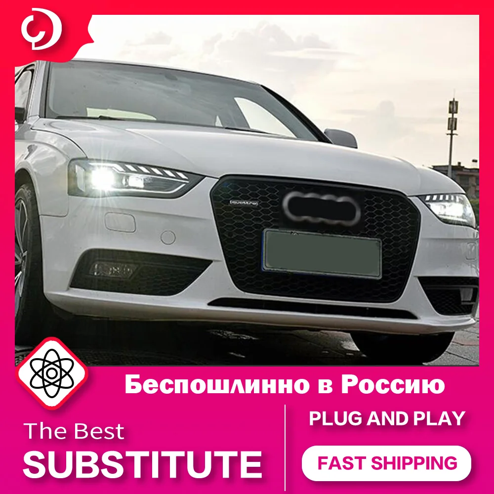 AKD Car Styling Headlights for AUDI A4 B8 2013-2016 LED Headlight DRL Head Lamp Dipped Beam Led Projector Accessories