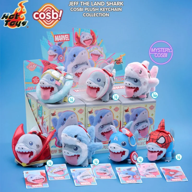 Hot Toys Jeff The Land Shark Cosbi Plush Keychain Blind Box Mini Plush Figures Collection Plush Dolls Surprise Box Birthday Gift