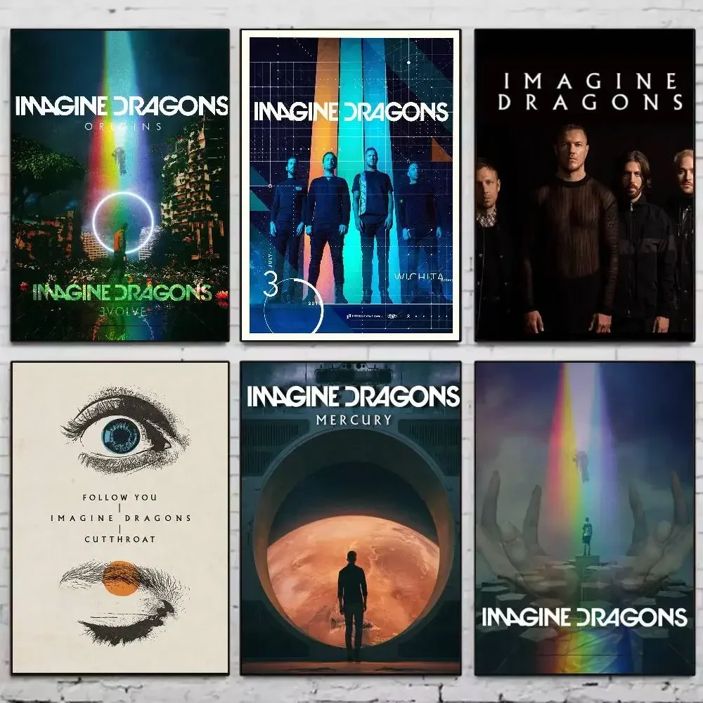 الأمريكية البديل روك باند تخيل التنين غلاف الألبوم الفن الجدار ملصق HD مقاوم للماء غرفة المعيشة المنزلي غرفة نوم بار قماش