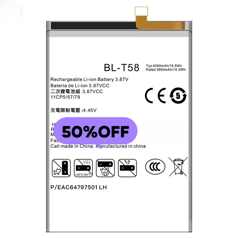 4000mAh BL-T58 Mobile Phone Battery for LG BL40 High Quality High Capacity Battery Replacement Bateria Grade A Cell