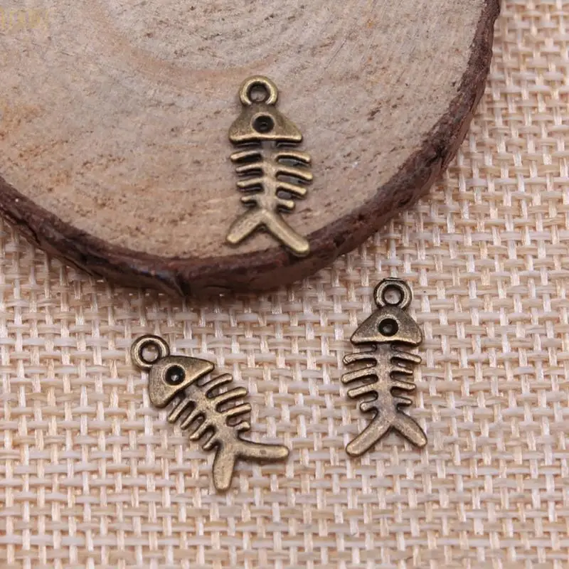 

HX6F Fishbone Charm Collection 40pcs for Creative Jewelry Making Projects Supplies