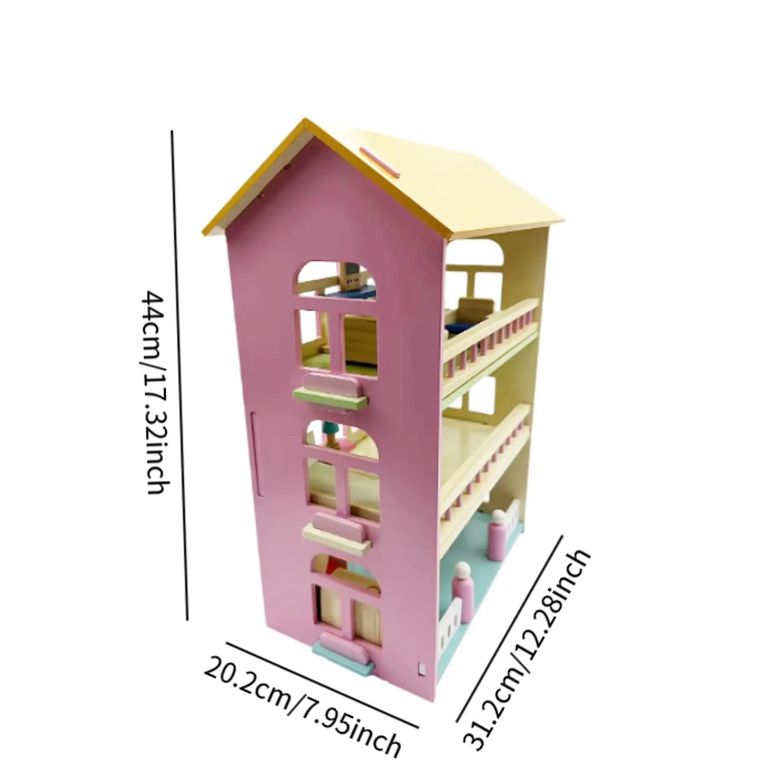 Casa de bonecas de madeira villa casa de boneca playset com móveis pequena sala fazendo kit casa de boneca em miniatura para meninas para meninas