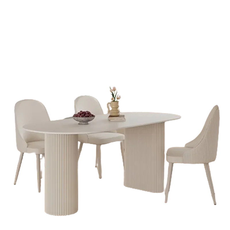 Centerpiece Kitchen Dining Table Living Room White Modern Center Dining Table Restaurant Oval Design Mesas De Comedor Furniture