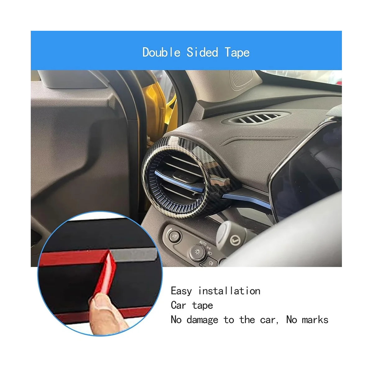 Firmly Car Side Air Outlet Vent Cover Trim for Chevrolet Trax Seeker 2023 2024 Accessories (ABS Carbon Fiber) - Image 3
