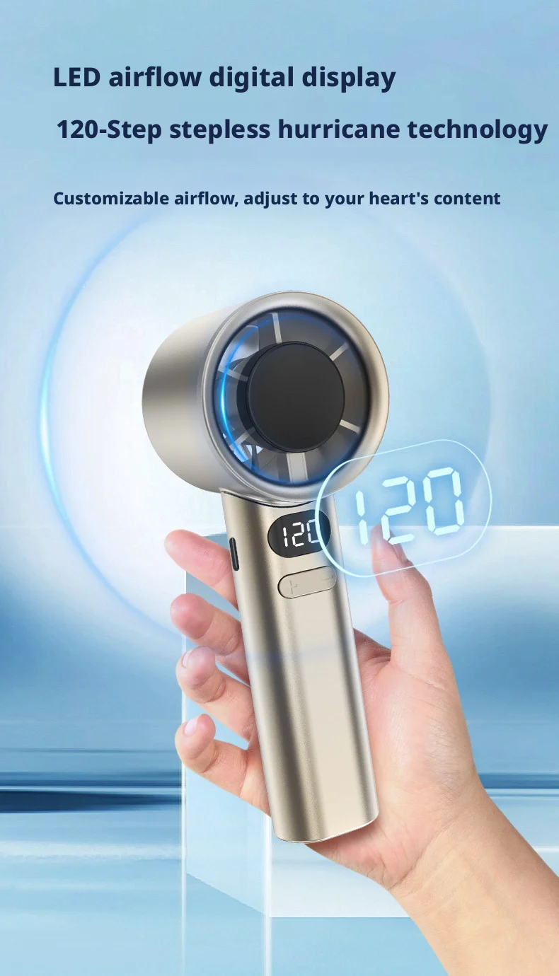 Draagbare usb oplaadbare handventilator met led display_voghion.com