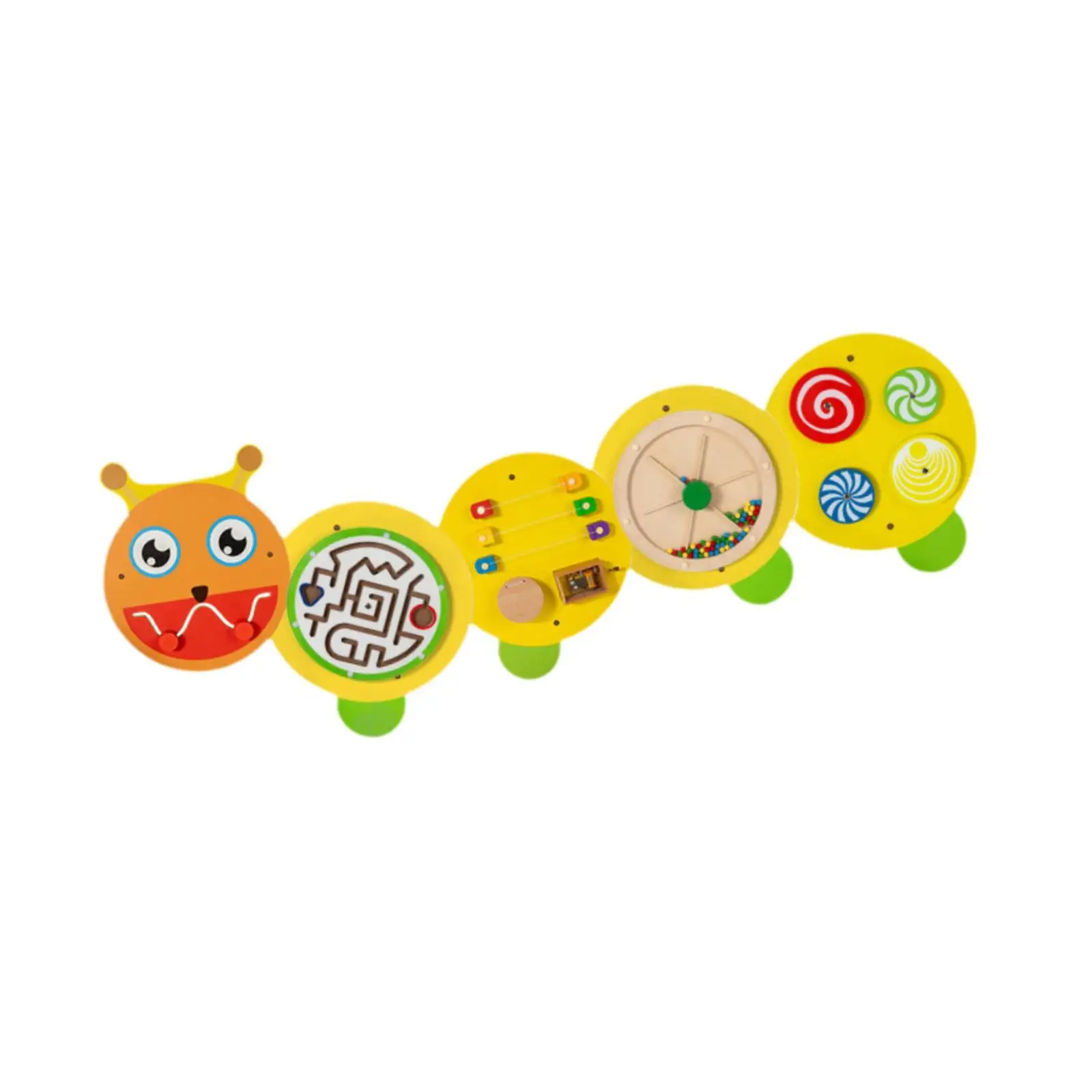 Caterpillar Activity Wall Panel Puzzle Toy Activity Center Children Wall Playing Activity Wall Sensory Board for Preschool Gift