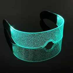Led Luminous Glasses Bar Masquerade Concert Rave Goggles Rainbow Space Robot Futuristic Led DJ LIGHT Glasses Star Y2k Glasses
