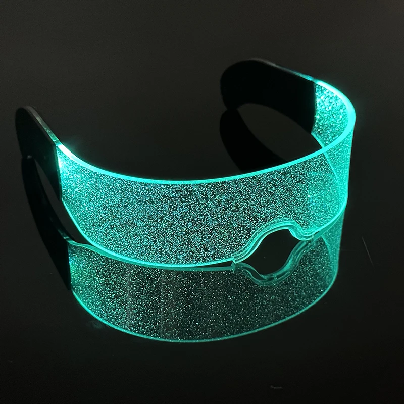 Okulary świecące Led Bar Masquerade koncert Rave gogle tęczowy robot kosmiczny futurystyczne okulary Led DJ LIGHT okulary gwiazda Y2k okulary