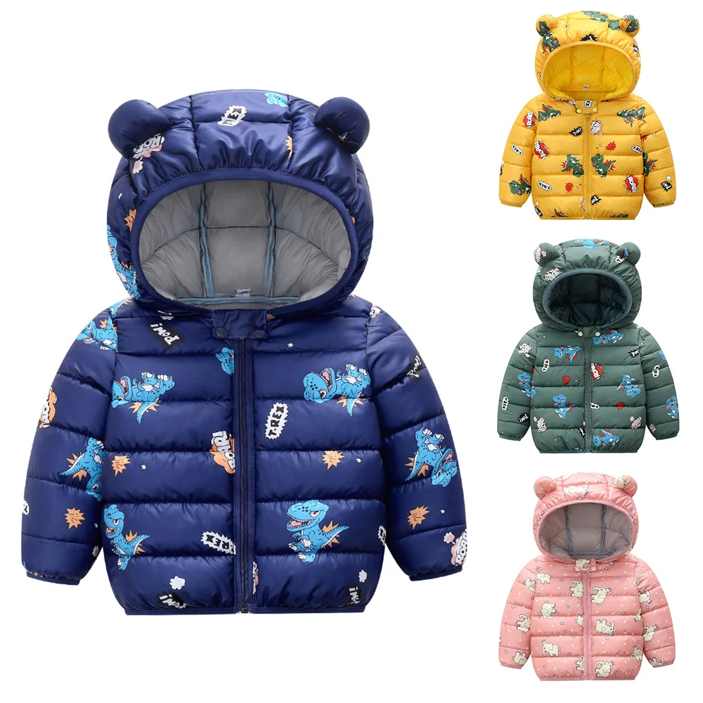 With Cute Printed Windproof Warm Down Jacket Outdoor /Indoor