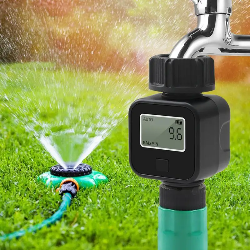 Water Hose Flow Meter Waterproof Multi-Measure Modes Meter For Flow Water Flow Meter Gallon/Liter Usage Rate For Lawn Sprinkler