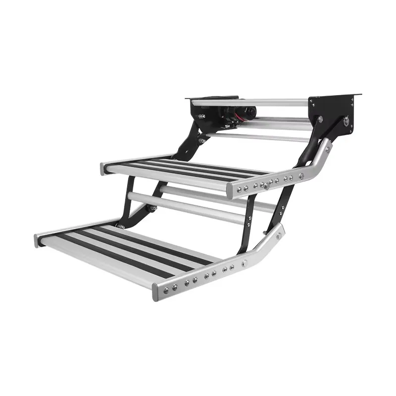 Aluminum Alloy Electric RV Step Folding Design With LED Light 12V For Camper Van And Motorhome Entrance