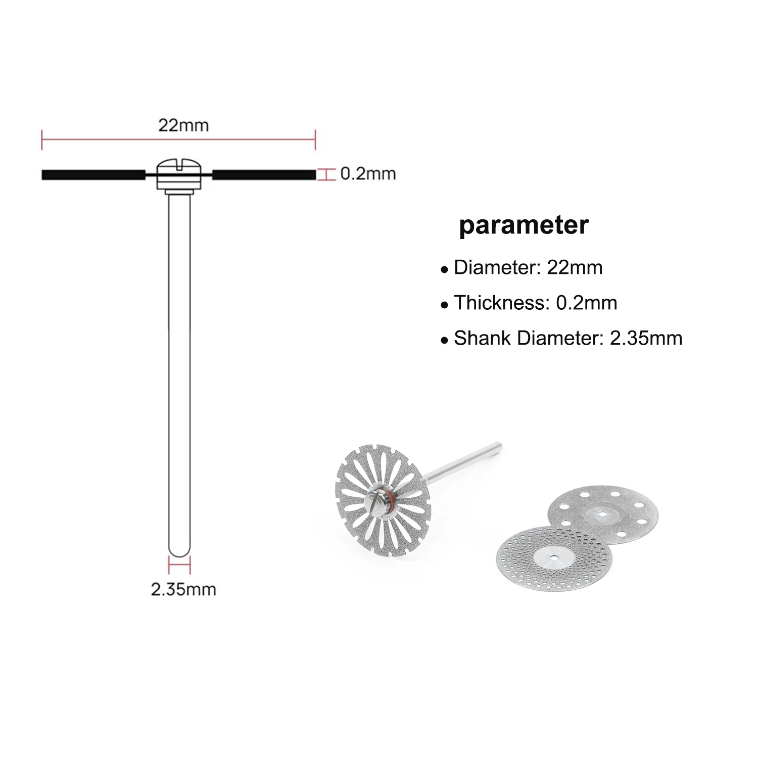 5pcs/Pack JOLANT Dental Diamond Disc Disks 0.20mm Ultra-thin Double Sided Grit Cutting Disc Tool Dentistry Polishing Tools