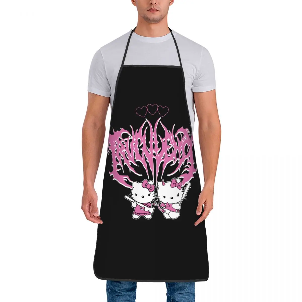 Funny Cool Girl Apron Men Women Unisex Kitchen Chef Hello Kitty Tablier Cuisine Cooking Baking Painting