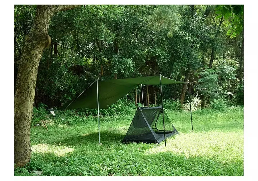 Imagem -06 - Borboleta Shaped Tarp Ultra Leve 40d Silicone Revestido Borracha Preta Canopy Nylonfootfrint Shelter4x3m