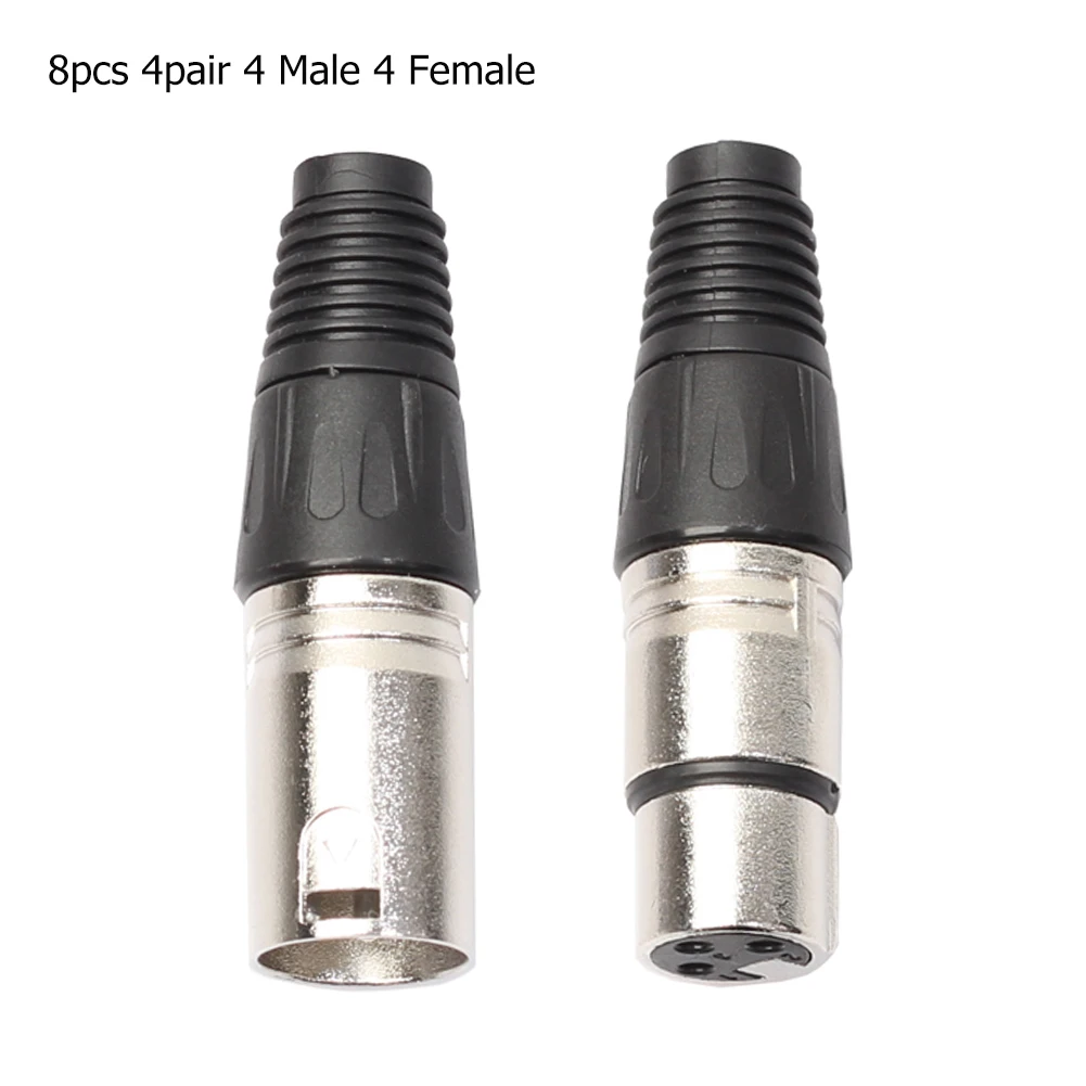 40-8pcs 3Pin XLR Audio Cable Connector Microphone Wire Connector Socket MIC Male Plug Female Jack Power Adapter Accessories