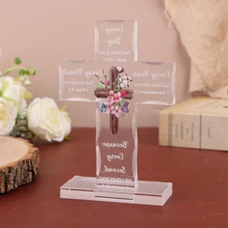 High Quality Acrylic Christian Standing Cross Inspirational Gifts With Bible Verse Prayers Religious Scripture Gifts