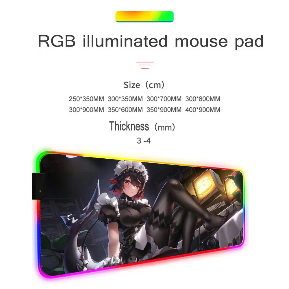 Zenless Zone Zero Mouse Pad Gamer Rgb Desk Mat Back Light Led Mousepad Setup Gaming Accessories Deskmat Big Mousepepad Backlight