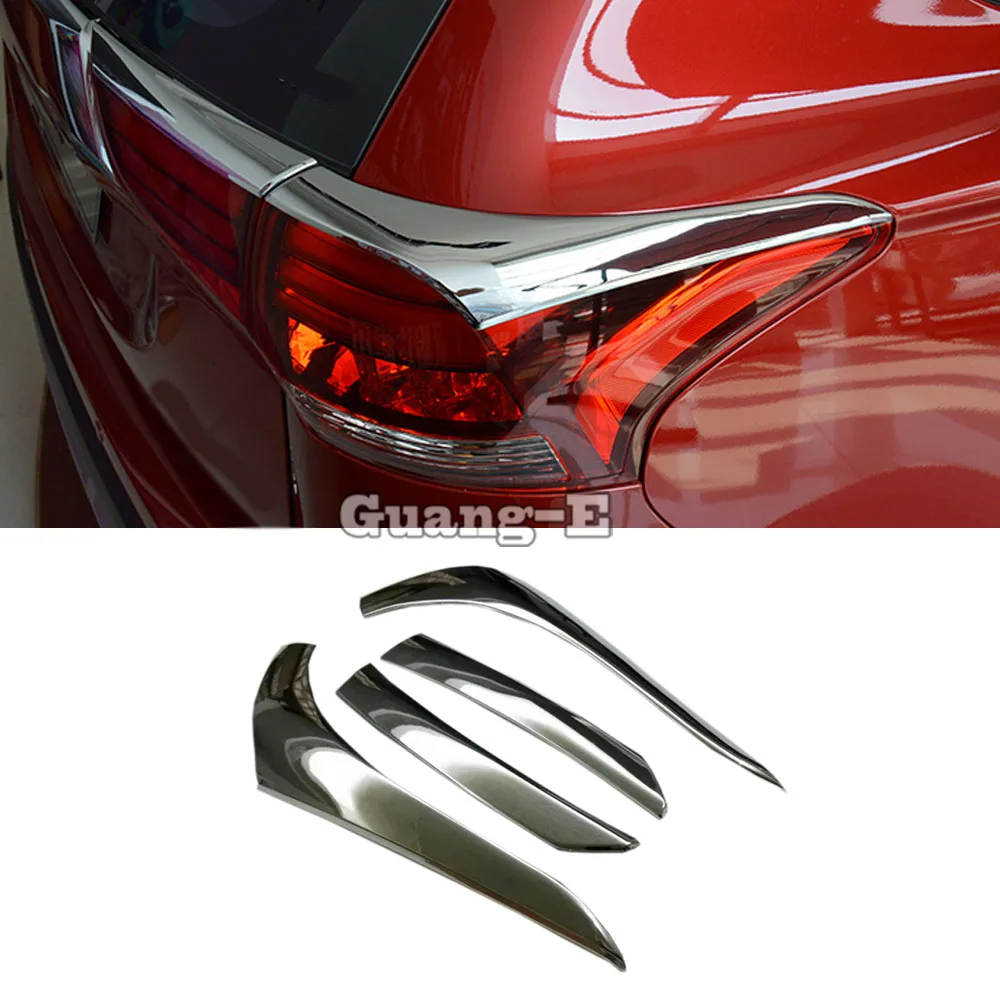 

For Mitsubishi Outlander 2016 2017 2018 2019 2020 Car Rear Tail Back Light Lamp Frame Stick Chrome ABS Cover Trim Switch Eyebrow