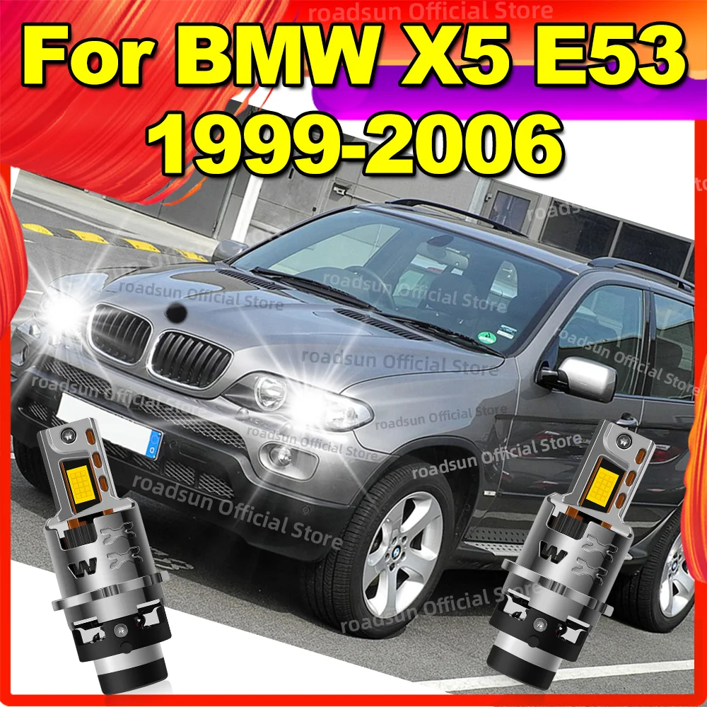Led Headlight Bulbs HID Upgrade Canbus Auto Lights 50000LM for BMW X5 E53 1999-2006 2000 2001 2002 2003 2004 2005