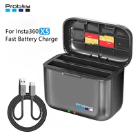 Cargador de batería rápido para Insta360 X5, doble estuche de carga rápida, Hub de cargador para accesorios Insta 360 X5