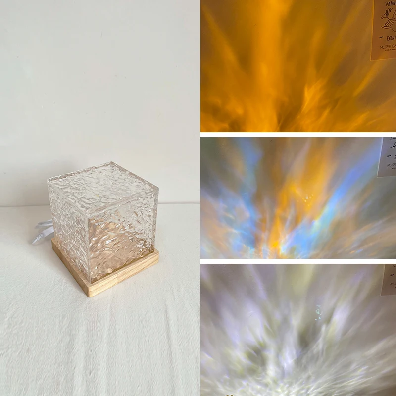 [Magic Box Water Corrugated Light] Light and Shadow Atmosphere Rotating Decorative Light Bedroom Living Room Girl Heart Live