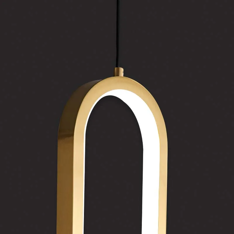 Moderno longo led escada lustre minimalismo preto teto interior pendurado lâmpada de luxo decoração para casa ouro cobre luminária