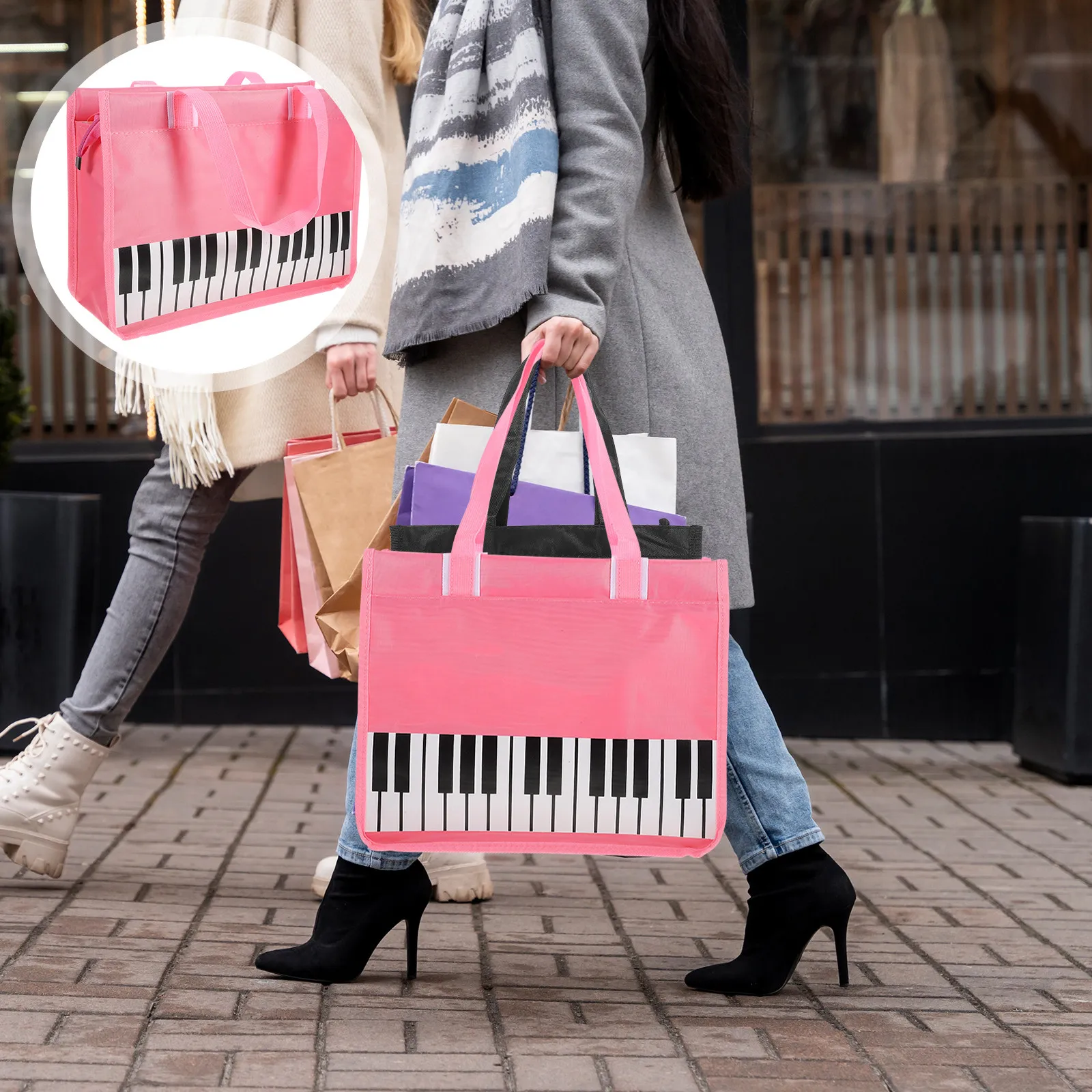 

Вместительная женская сумка в форме клавиш пианино для хранения нот, портативный чехол для музыкальных инструментов, модный стиль