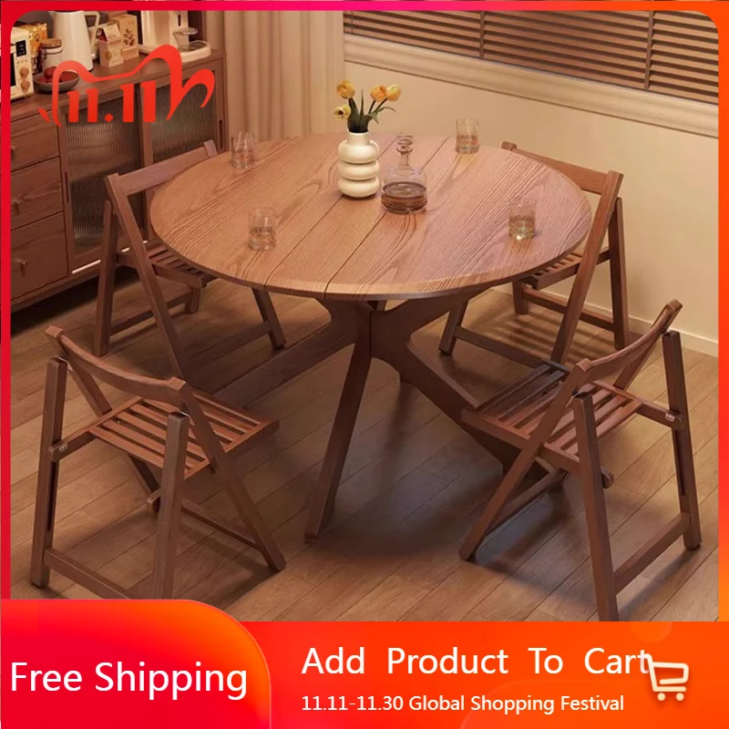 

Luxury Wood Dining Table Console Salon Nordic Center Round Dining Table Office Service Portable Mesas De Comedor Home Furniture