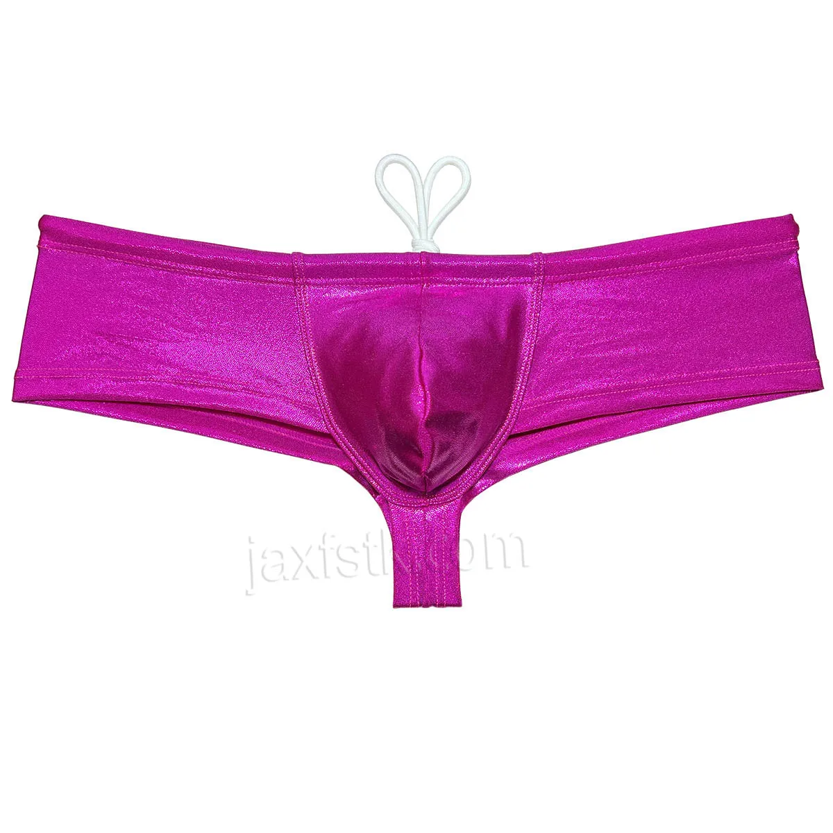 Sexy Men's Swim Briefs Shiny Swimwear Lining Underwear Male Bikini Swimsuits Slip Drawstring Enhancing Pouch Mini Trunks Beach