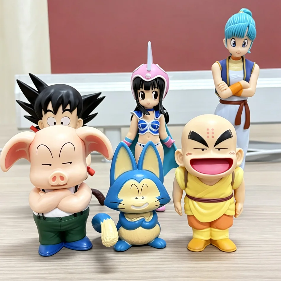 6Pcs Dragon Ball Z PVC Cartoon Model Dolls Set - Son Goku Krillin Chichi Bulma Puar Oolong Anime Figure Toys for Birthday Gifts - view 5