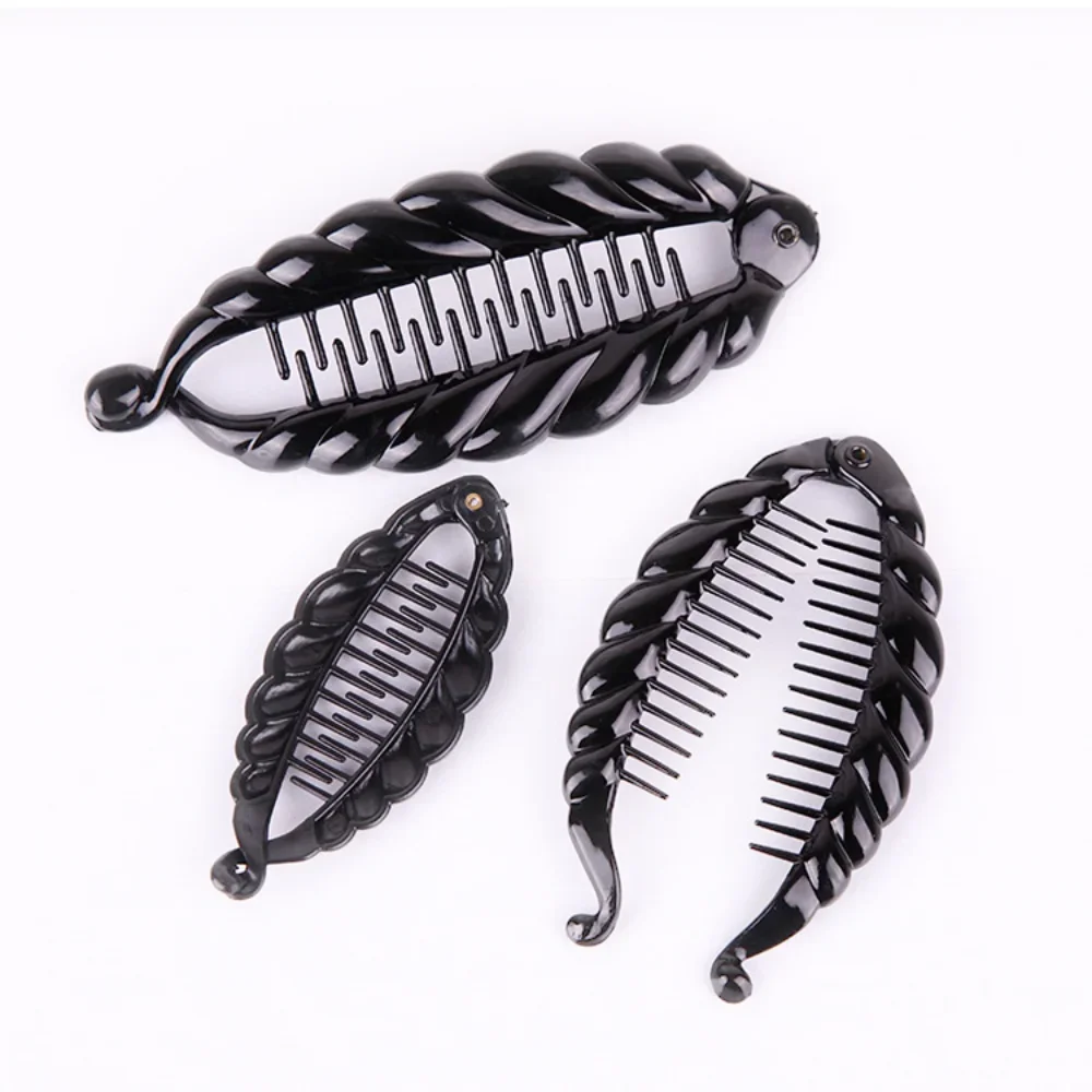 

Simple Black Ponytail Holder for Women Girls Fish Shaped Hair Clips Claw Banana Clips Crabs Black Women Hair Styling Accessories