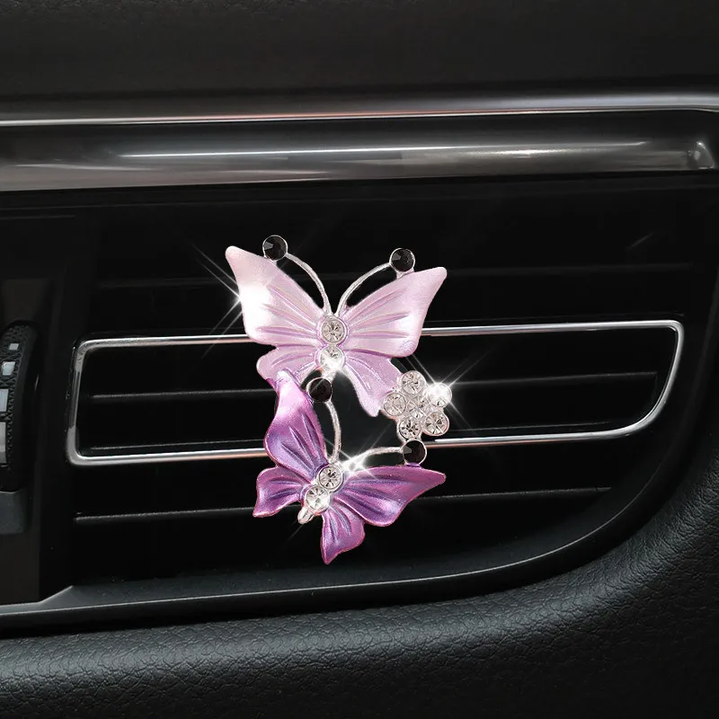 Accesorios de mariposa para coche, accesorios de Perfume para coche, salida de aire acondicionado, Clip de Perfume, accesorios colgantes para coche