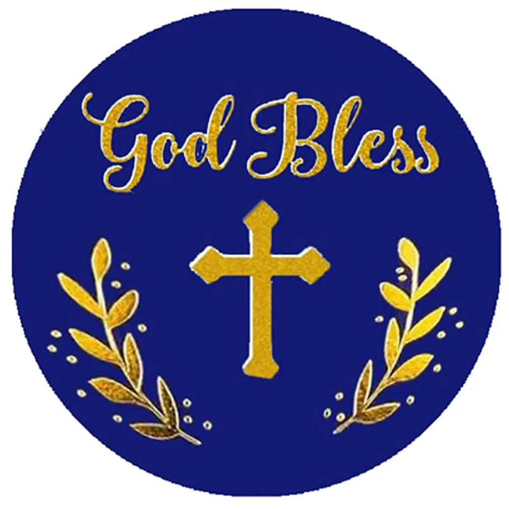 

25 листов, 150 шт., наклейки «Бог благословение», 2-дюймовые наклейки с золотым крестом, христианские этикетки для религиозного крещения, подтверждения, крещения