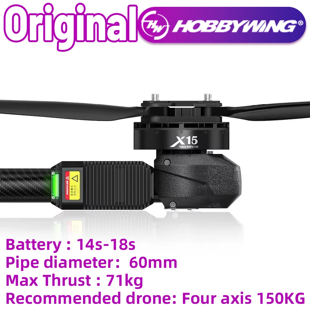 NEW Hobbywing X15 Combo Heavy Lift 71kg Max Power System 37.5kg Thrust Per Motor Controller for Drone Aircraft 150kg UAV