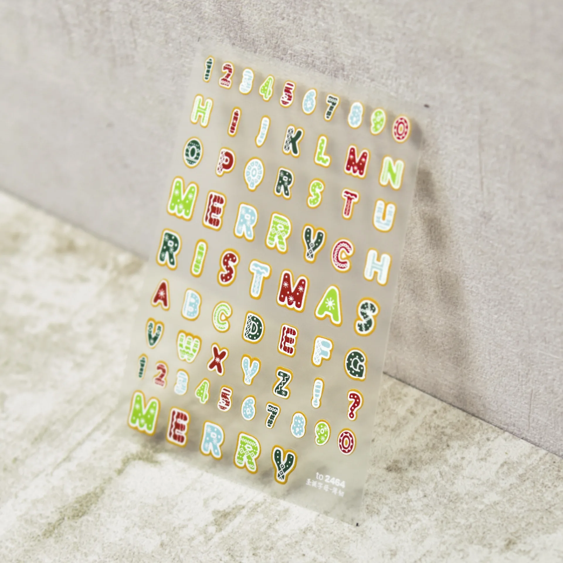 Nail Art Stickers Thin Flexible Christmas Alphabet Japanese Premium Self Adhesive Film Decals Colorful Lightweight DIY Decor
