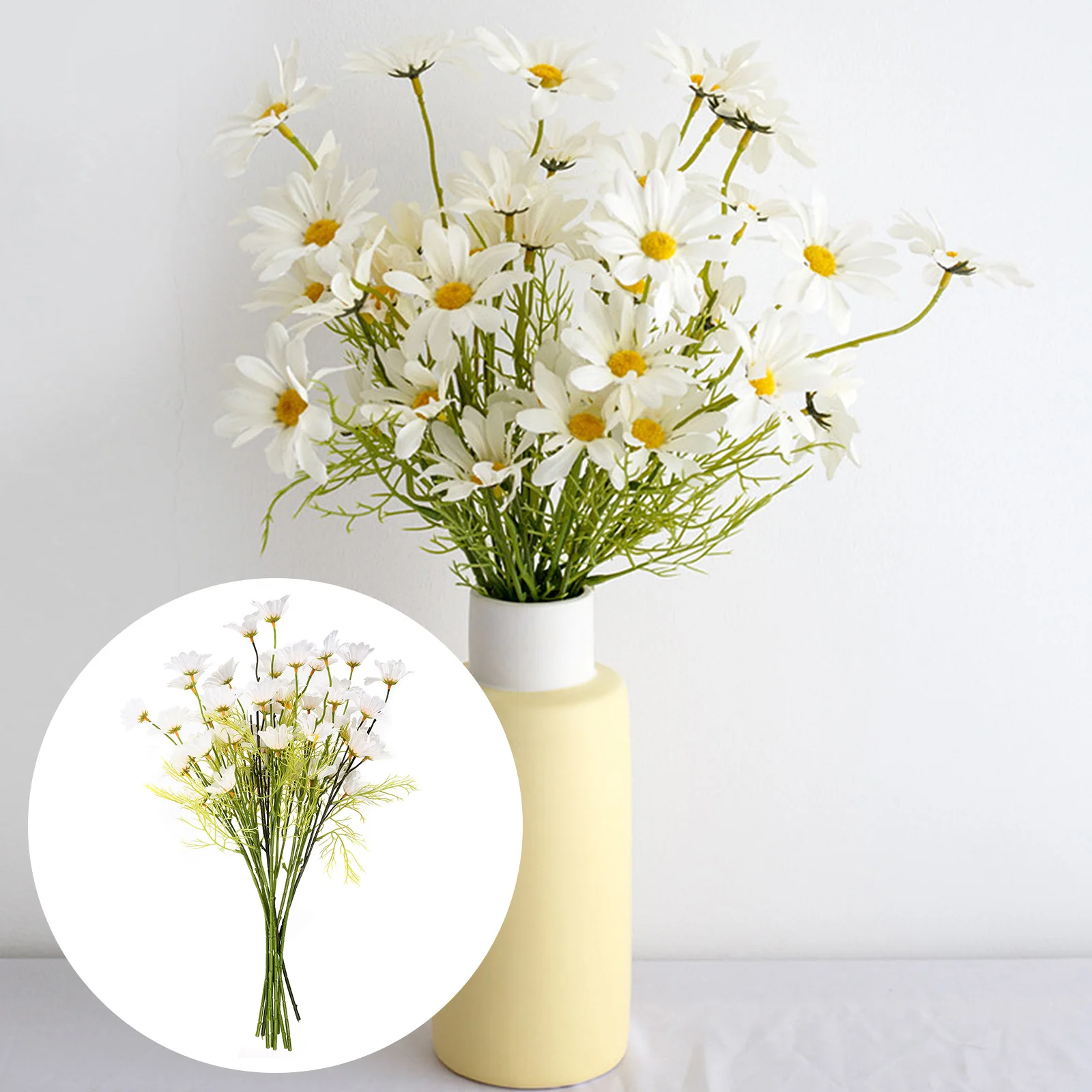 

10 Pcs Green Home Decor Artificial Bouquet Flowers Daisies Faux Daisy Arrangements