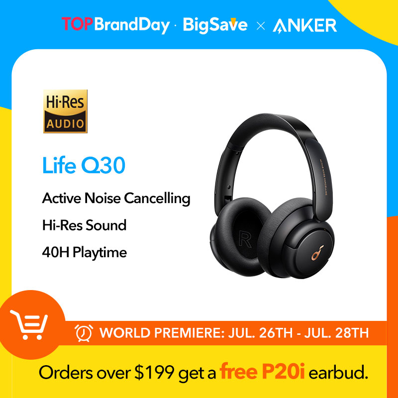  Soundcore by Anker Life Q30 Hybrid Active Noise Cancelling Headphones Wireless Bluetooth Headphones Over Ear Headset Earphone 