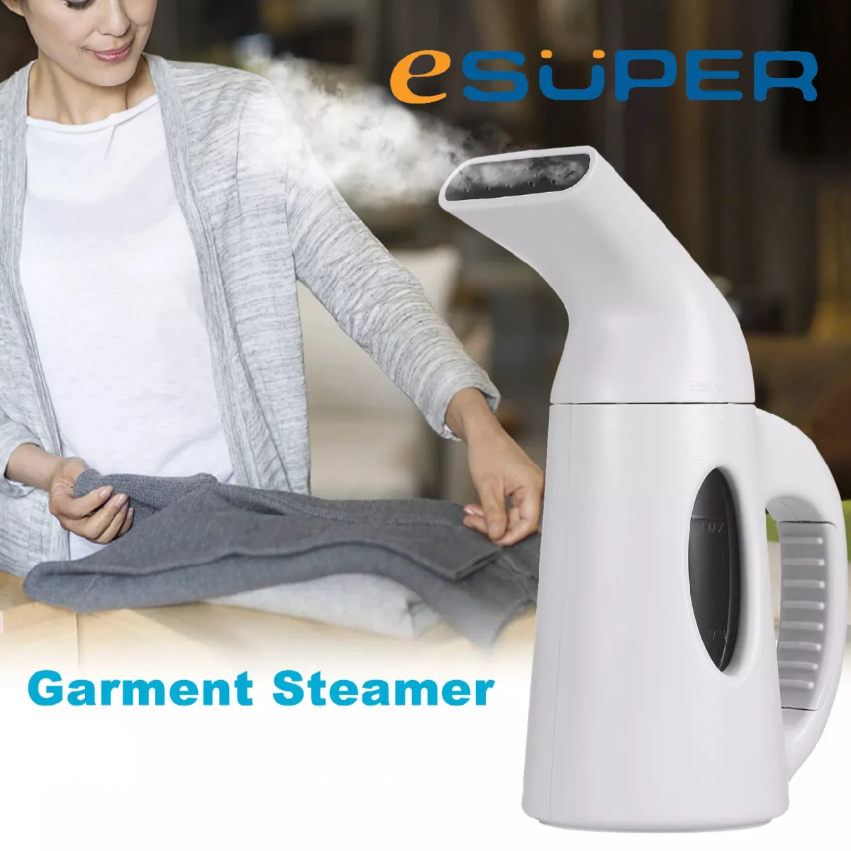 ESUPER Steamer for Clothes, Portable Garment Steamer Handheld Design, 850W, Strong Penetrating Steam, Removes Wrinkle, for Home,