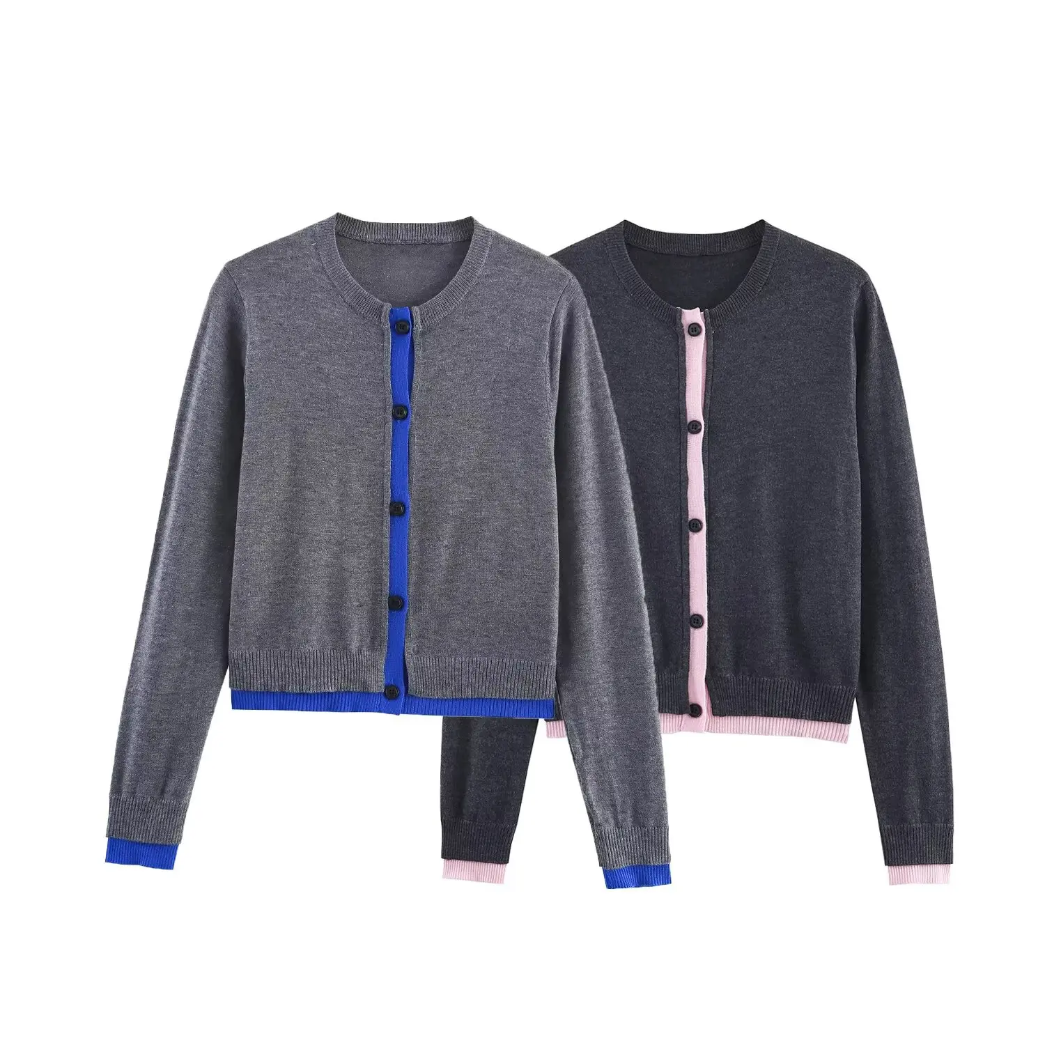 Faionable ZR Sle Gebreide Jaet Dames Streetwear Loose Fit Warm Ort Jas Casual Ronde Ne Button Up Lange Sve