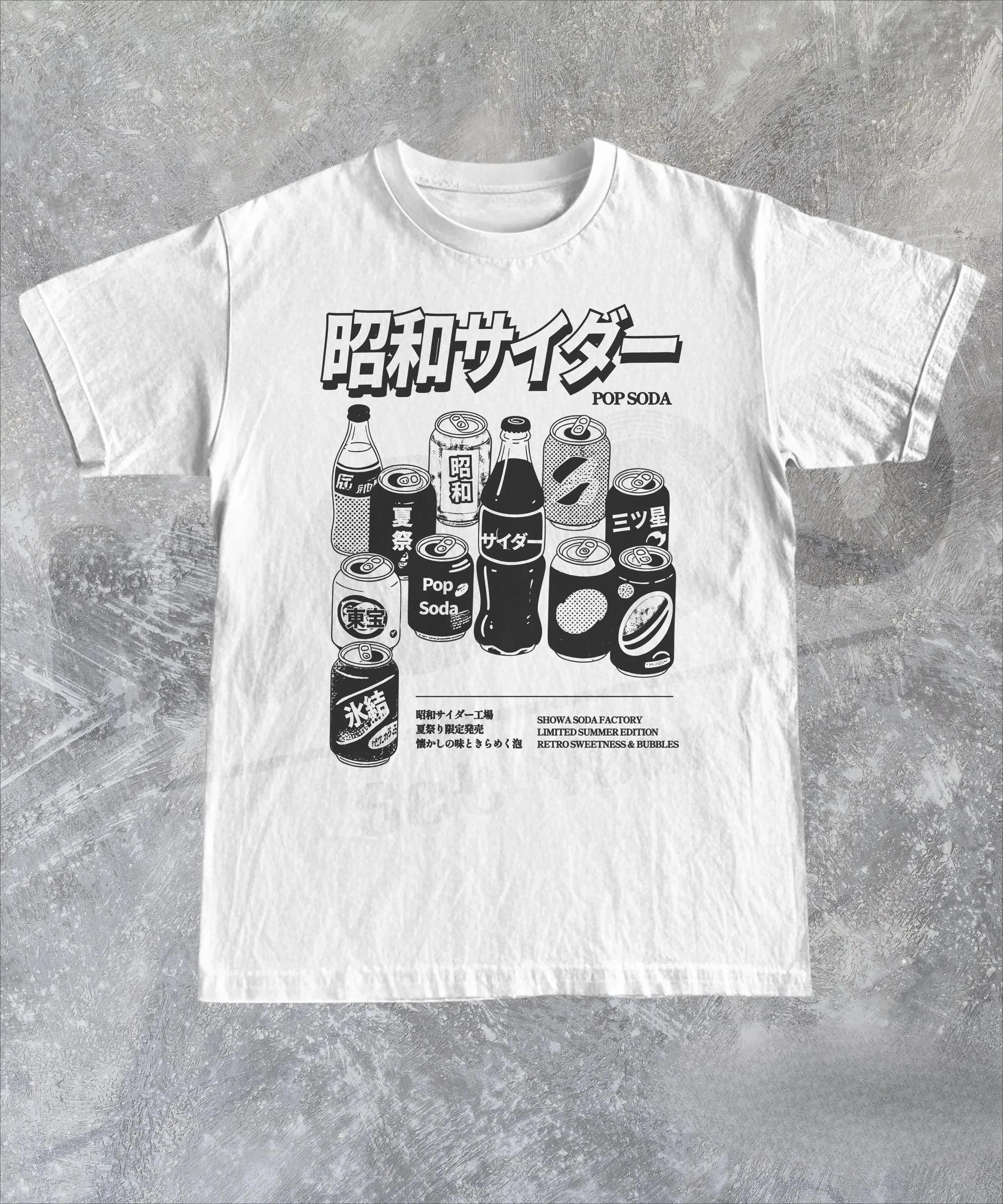 Camiseta vintage japonesa de soda, camisa de anime de los años 90, ropa informal japonesa Harajuku, camisa retro japonesa, estética japonesa, vintage