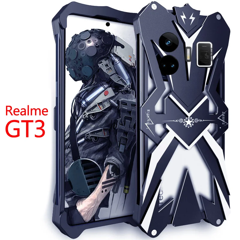 

Zimon Luxury Thor Heavy Duty Armor Metal Aluminum Mobile Phone Case For Realme 11 Gt Neo5 Gt2 X50 Gt5 Q5 Pro V23i Cover Cases