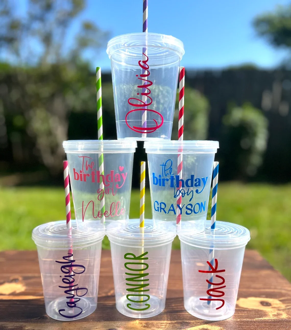 Kids Party Cups Personalized, Kids Party Favors, Birthday Party Cups, Plastic Cups Personalized, Cups with Straws and Lids, Todd