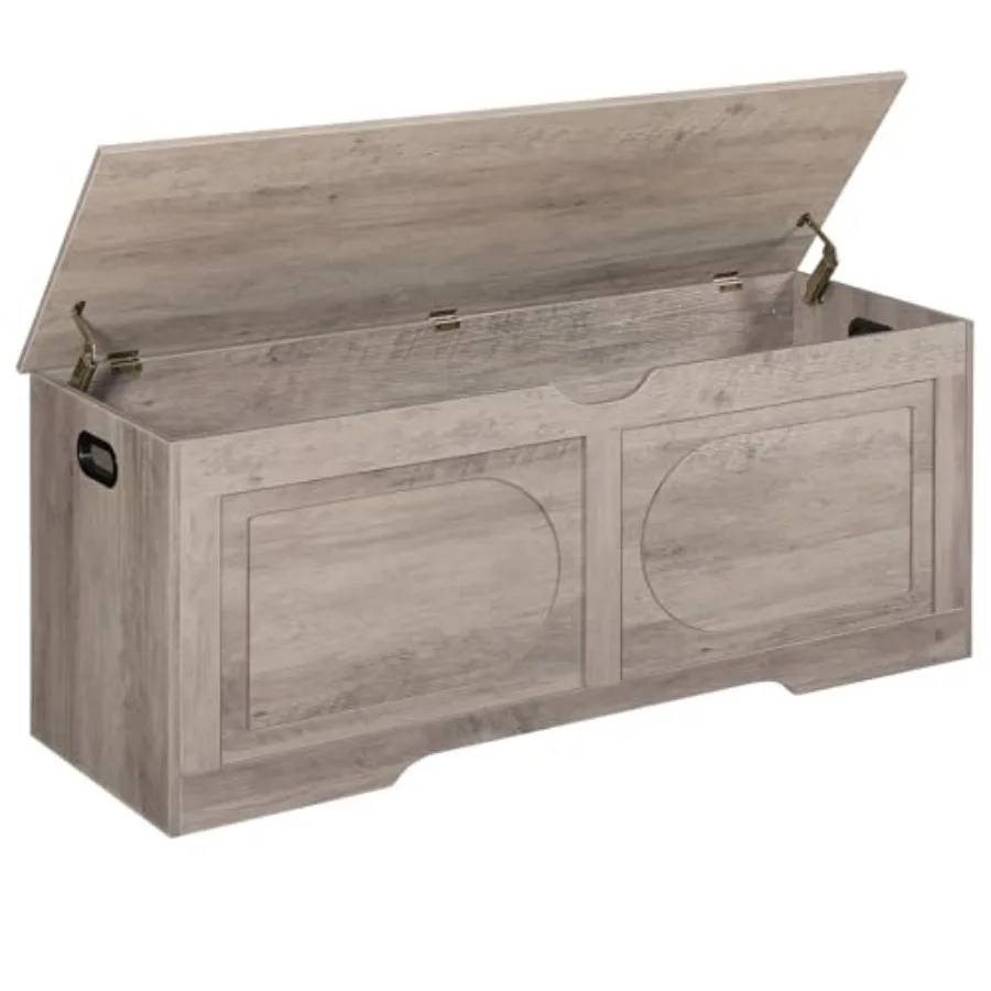 

Storage Chest 47.2" Toy Box Entryway Storage Trunk Shoe Bench with Storage Engineered Wood Storage Cabinet with 2 Safety Hinges