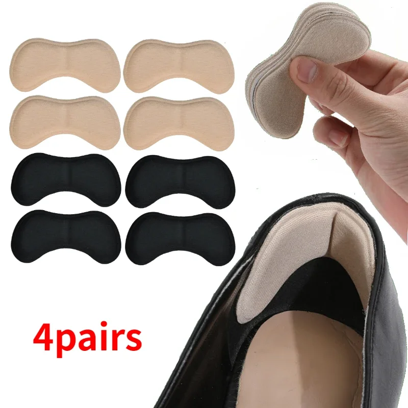 4 Pairs Heel Insoles Pads Patch Pain Relief Anti-wear Cushion Feet Care Cushion Insert Insole Antiwear Heel Protector Sticker