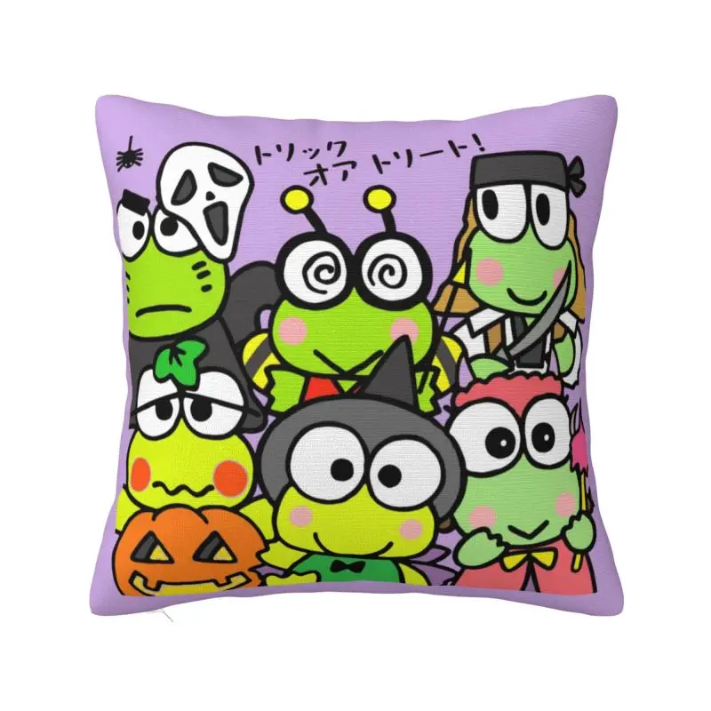 

Custom Keroppi Pillow Covers Anime Manga Cushion Cover Decoration Salon Square Pillowcase