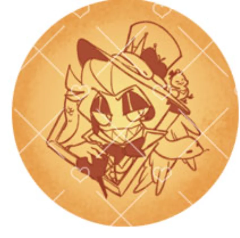 Hazbin Hotel Alastor Angel Dust Rose Vox Val Vel Anime Peripherals Q Version Cookies Plush Mooncakes Badge Model Kid Toys Gift