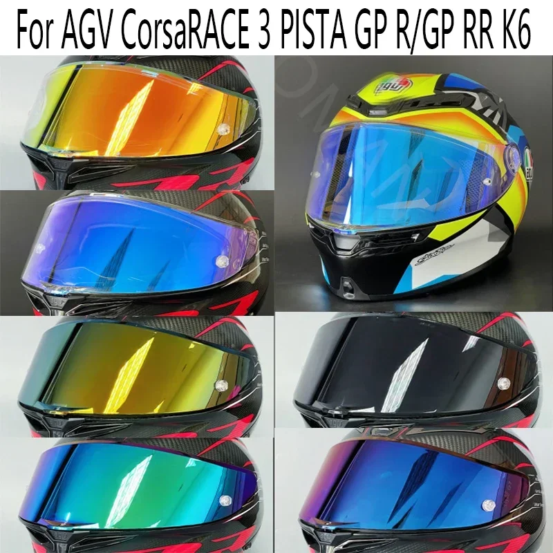 Capacete escudo viseira para AGV PISTA, pára-brisa de alta resistência, moto peças, pára-sol viseiras