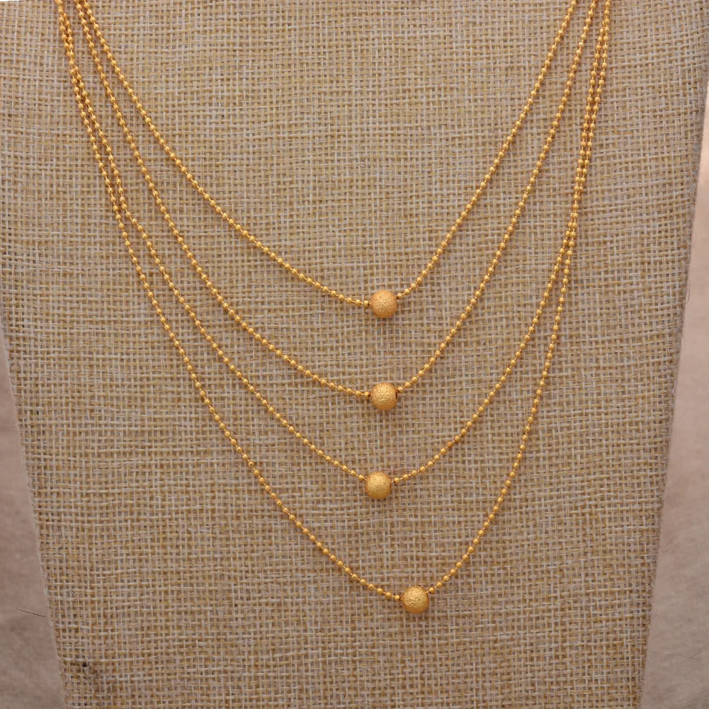 Dubai Ball Gold Color Jewelry Sets For Women/Girls Beads Necklace Earrings Ethioipian African Indian Wedding  Jewelry set