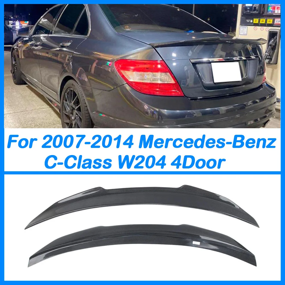 For 2007-2014 Mercedes-Benz C-Class W204 4Door Rear Tail Trunk Spoiler Roof Tail Wing Exterior Body Kit Tuning ABS Glossy Black